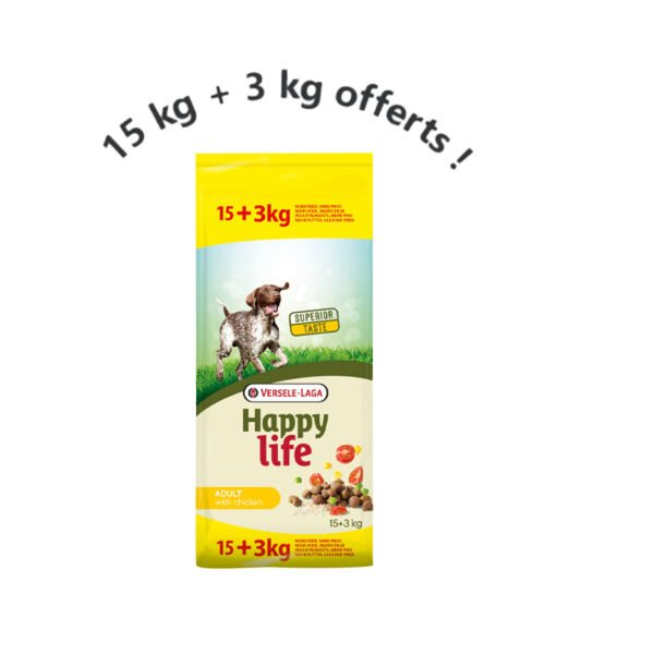 Happy Life - Adult Poulet 15 +3 Kg