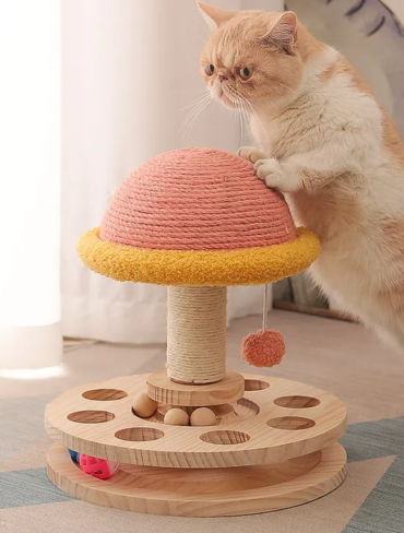Jouet bois interactif pour chat